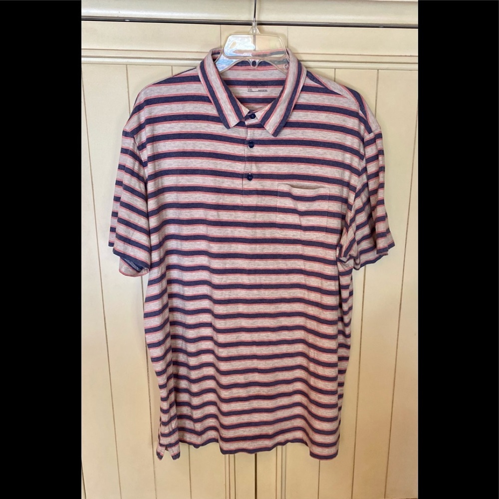 Patagonia Organic Cotton Striped Pocket Short Sleeve Polo